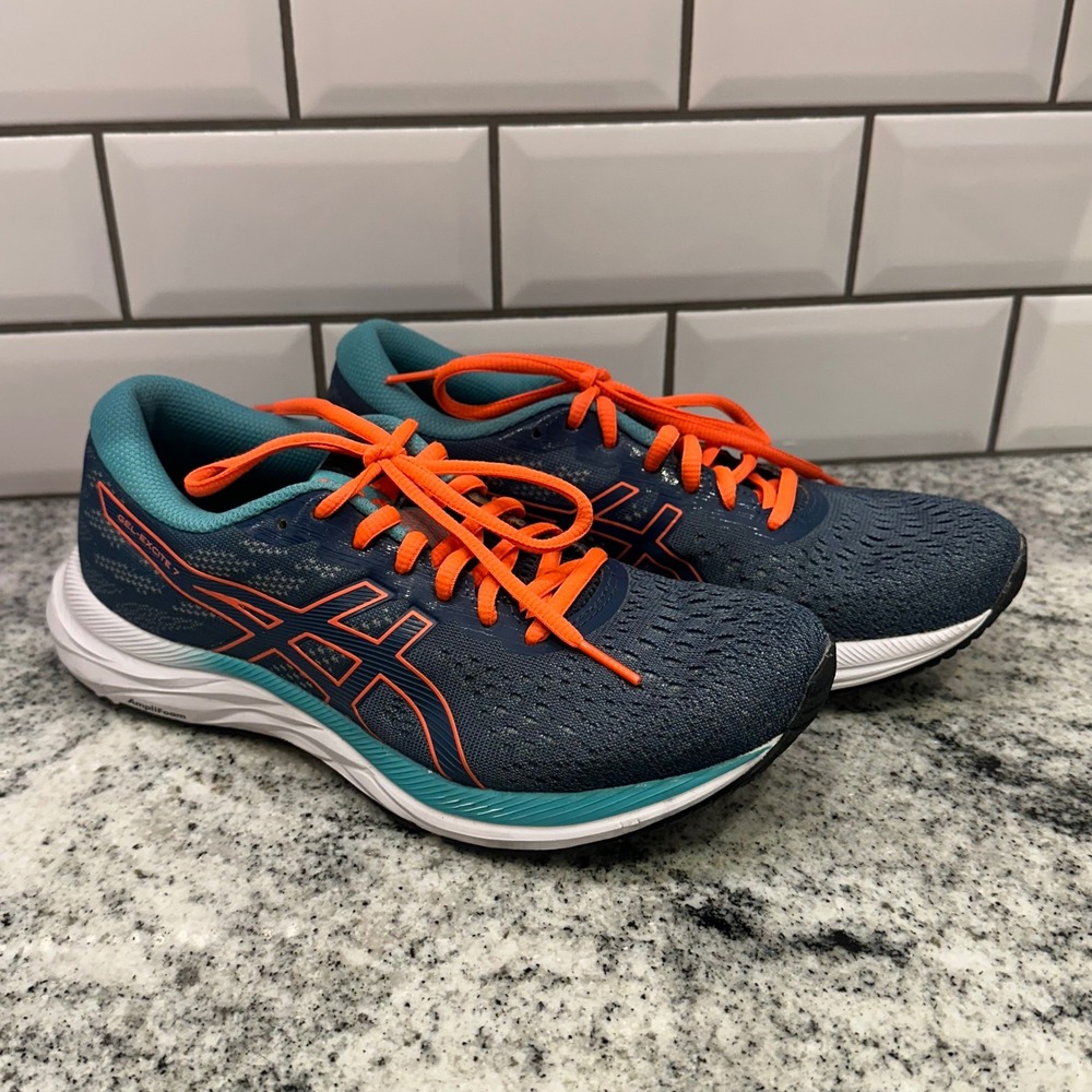 Asics Womens 7.5 Gel-Excite 7 Running Shoes Navy Orange 1012A562 Athleisure Gym